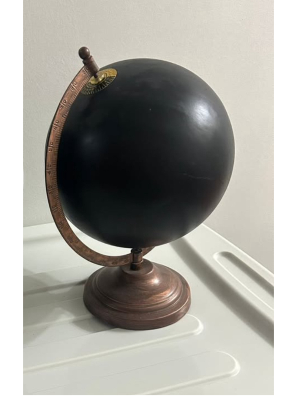 Decorative Tabletop Chalk Globe Black & Bronze